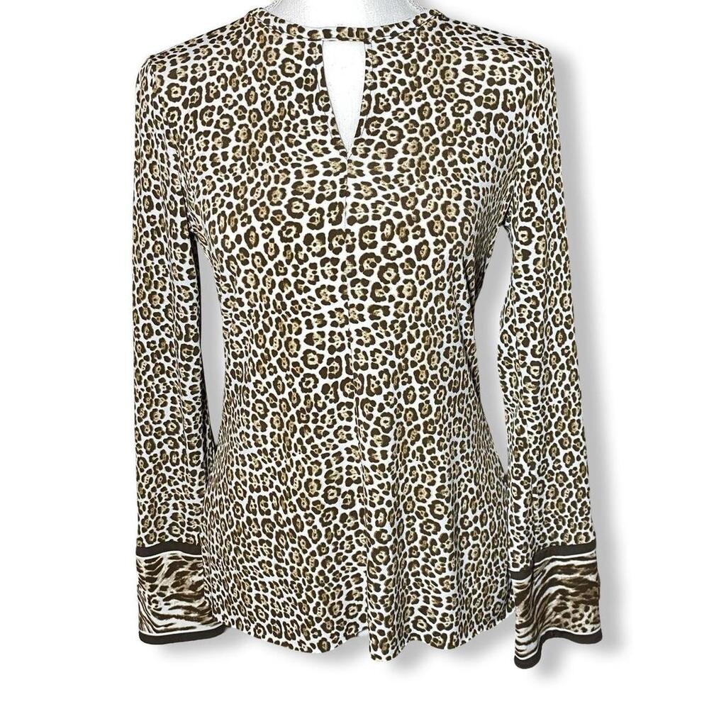 Michael Kors Leopard Print 70s Style Blouse